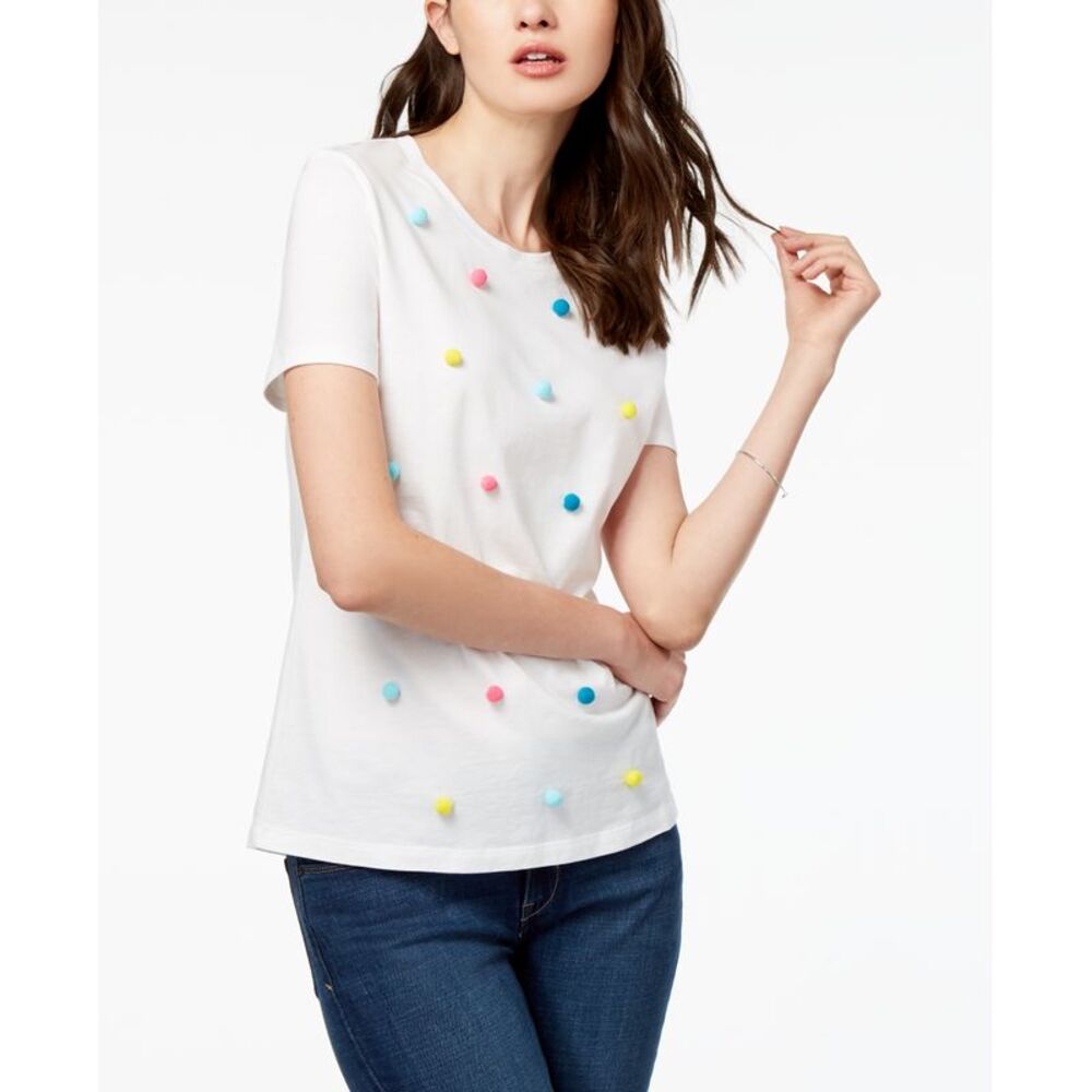 Carbon Copy Short Sleeve Pom Pom T-Shirt